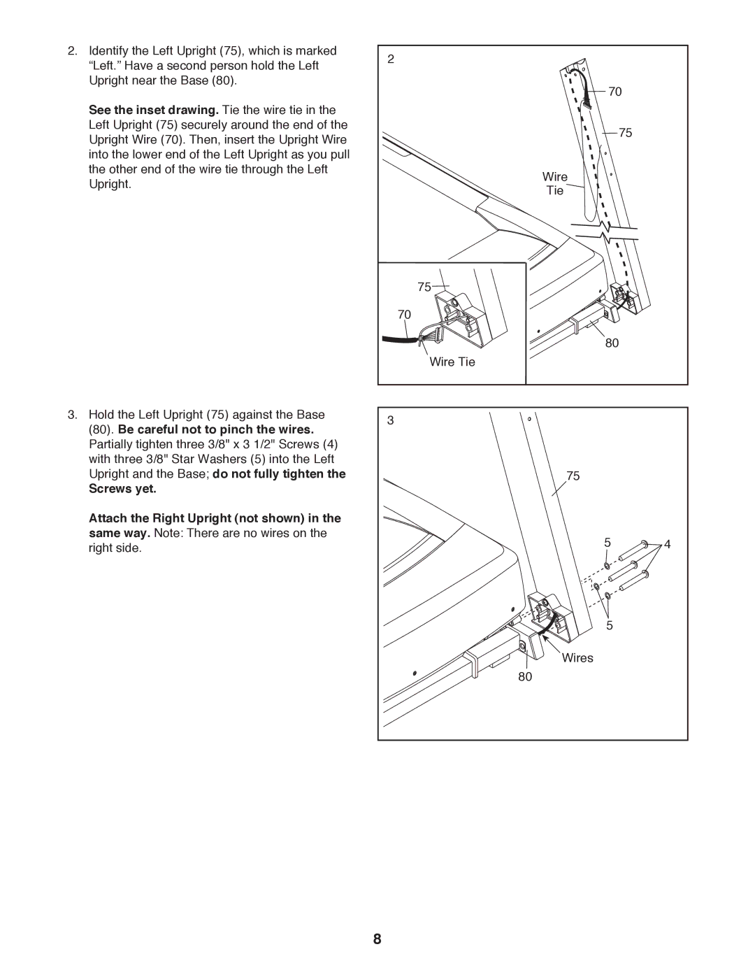 Gold's Gym GGCTL59611.0 manual Wire Tie Wires 