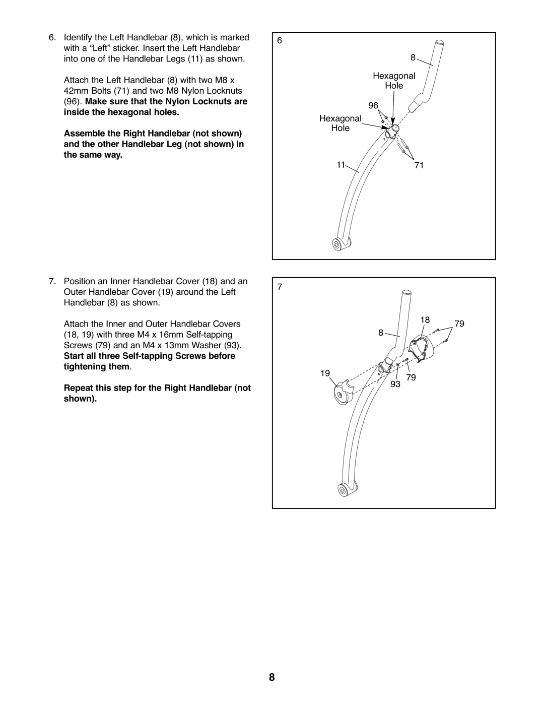 Gold's Gym GGEL60407.0, 510 manual Hexagonal Hole 1171 19 79 