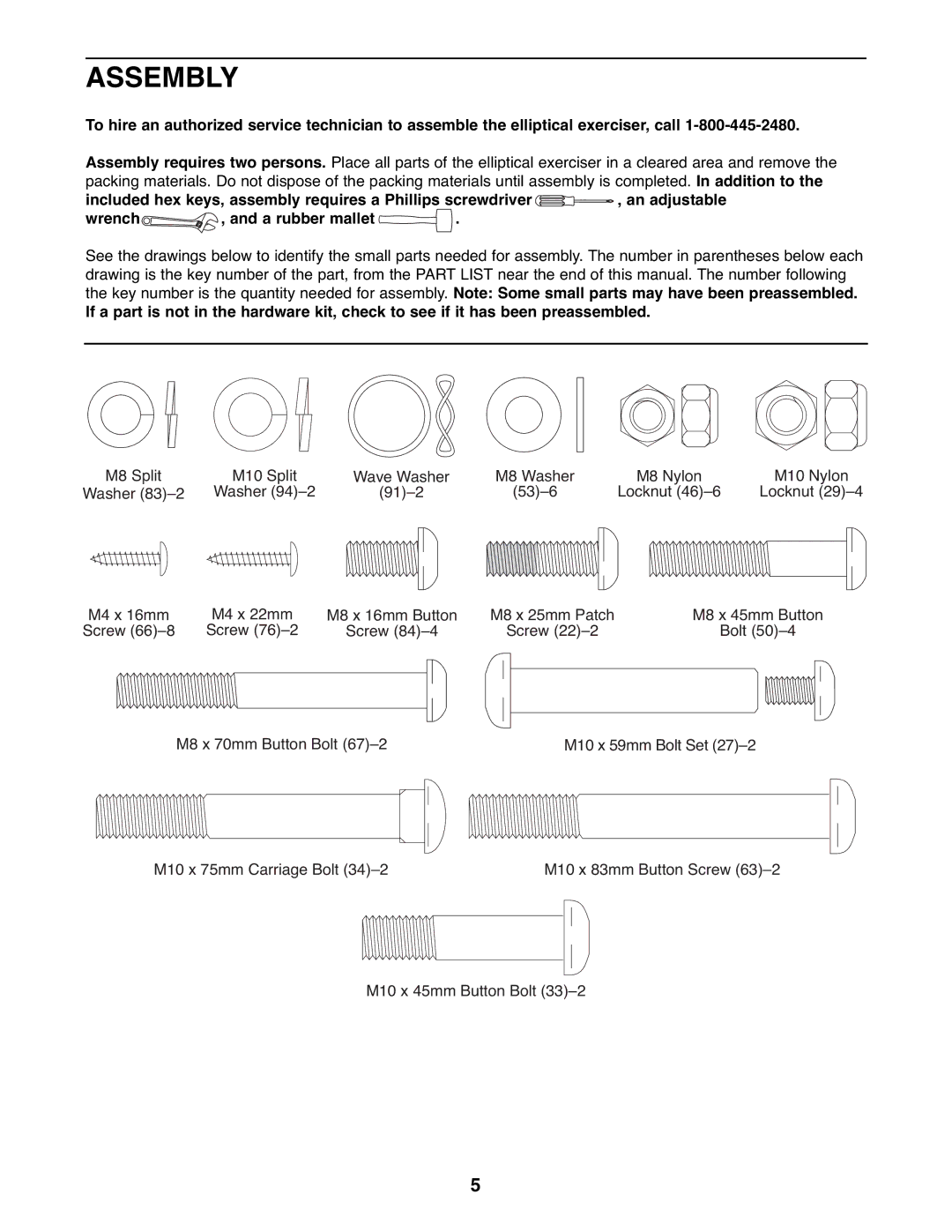 Gold's Gym GGEL62707.0 manual Assembly 