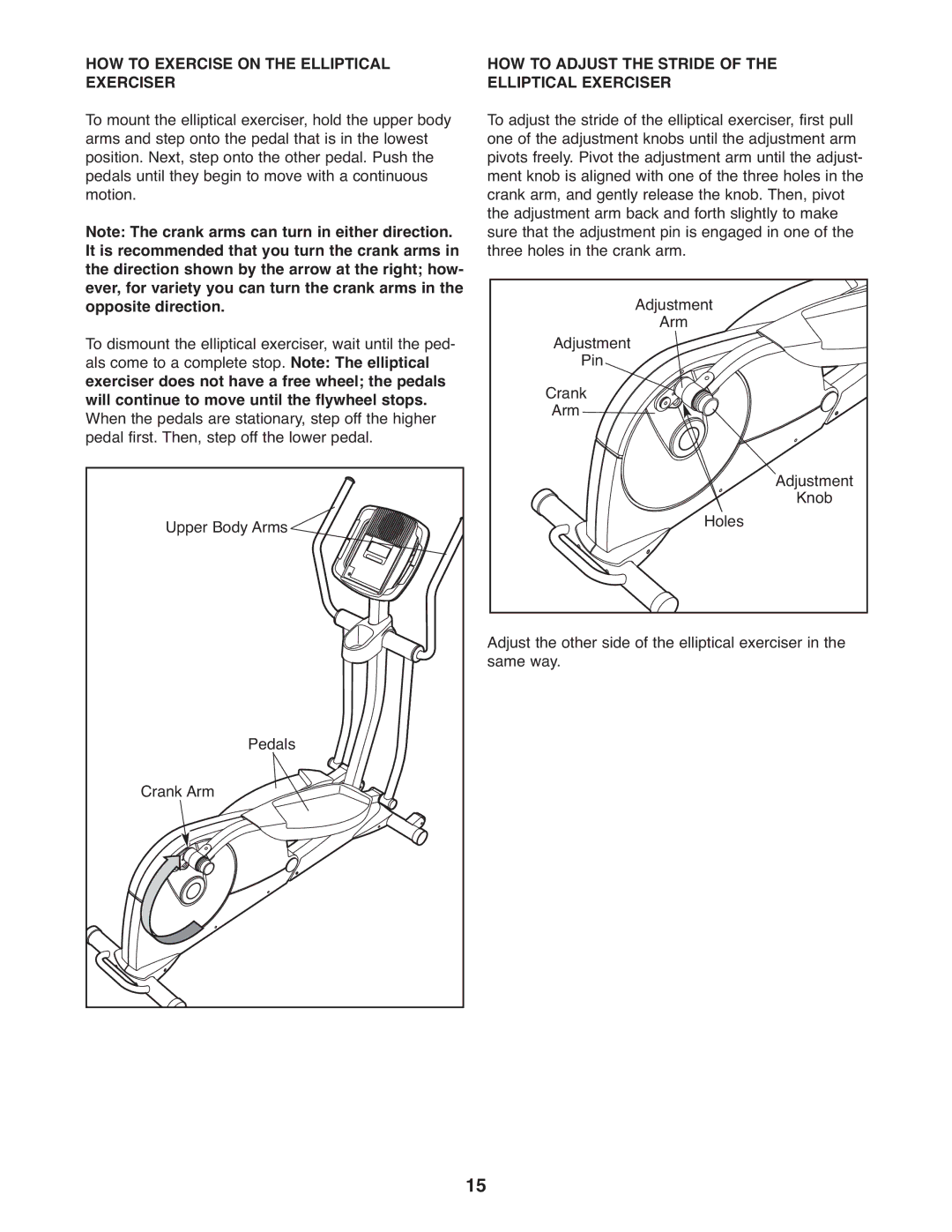 Gold's Gym GGEL66008.0 HOW to Exercise on the Elliptical Exerciser, HOW to Adjust the Stride of the Elliptical Exerciser 