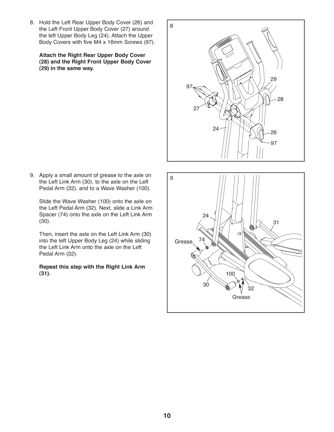 Gold's Gym GGEL68108.0, 880 manual Repeat this step with the Right Link Arm 