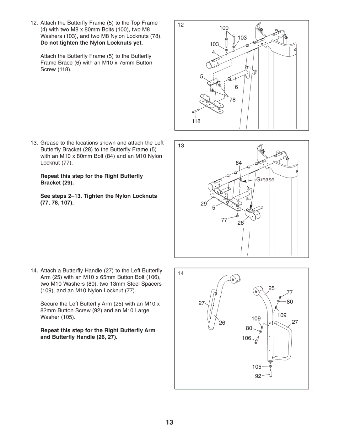 Gold's Gym GGSY3058.0 manual 100 103 118 Grease 109 106 105 