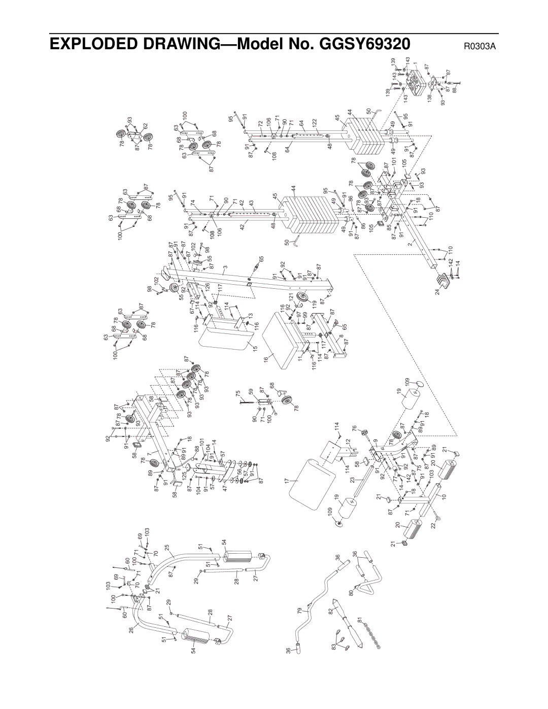 Gold's Gym GGSY69320 manual Exploded DRAWING-Model 