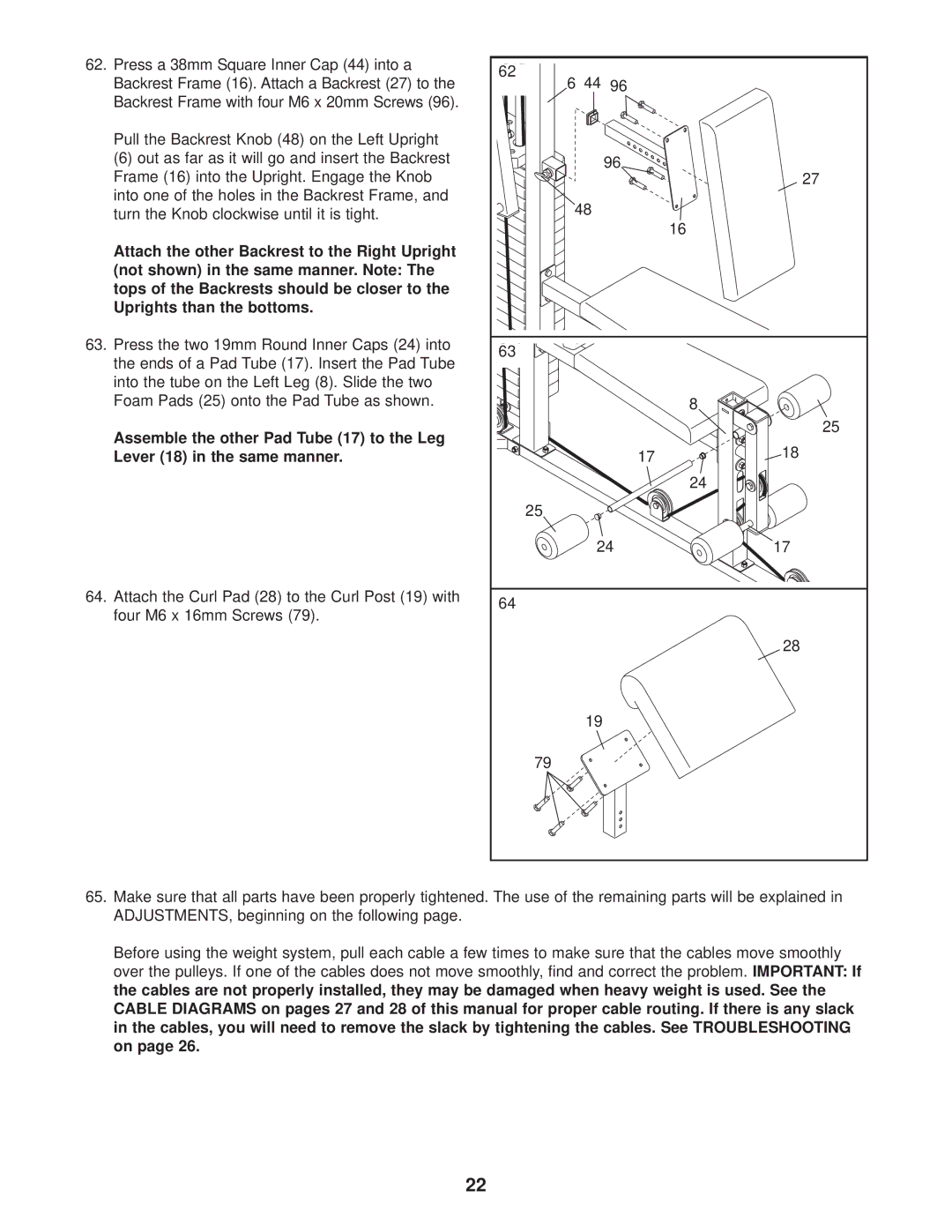 Gold's Gym GGSY69530 manual 