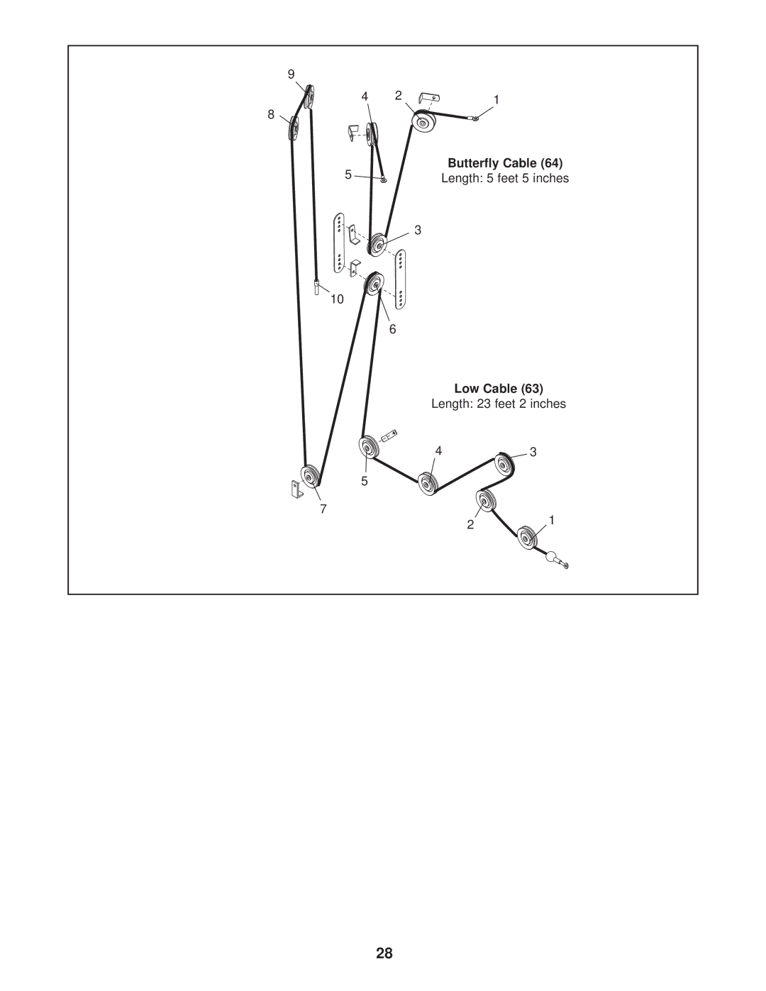 Gold's Gym GGSY69530 manual Butterfly Cable, Low Cable 
