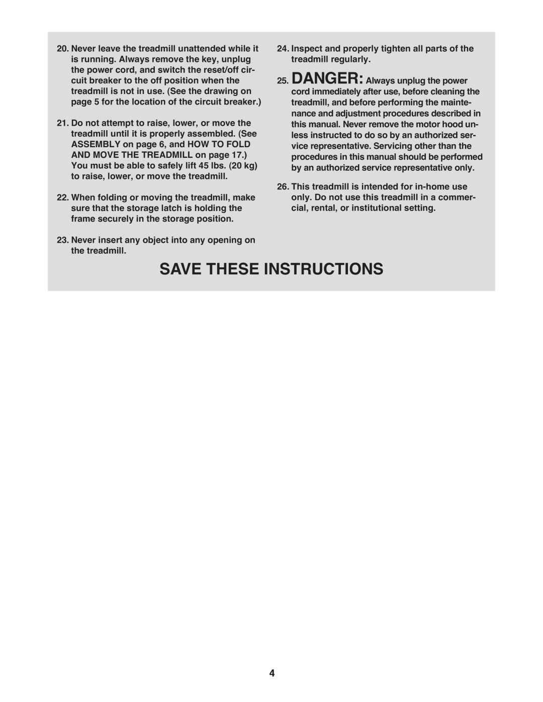 Gold's Gym GGTL03607.3 manual Save These Instructions 