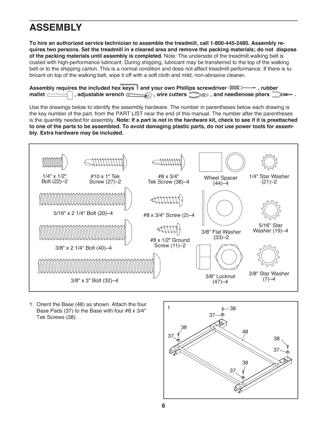 Gold's Gym GGTL04607.1 manual Assembly 