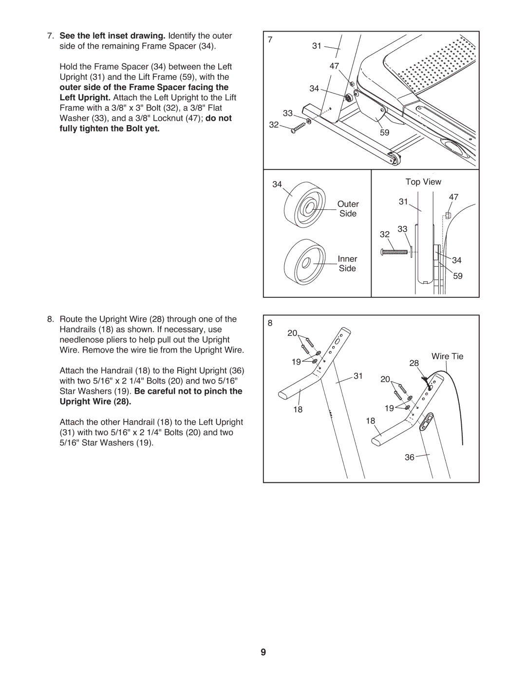 Gold's Gym GGTL04607.1 manual Upright Wire 