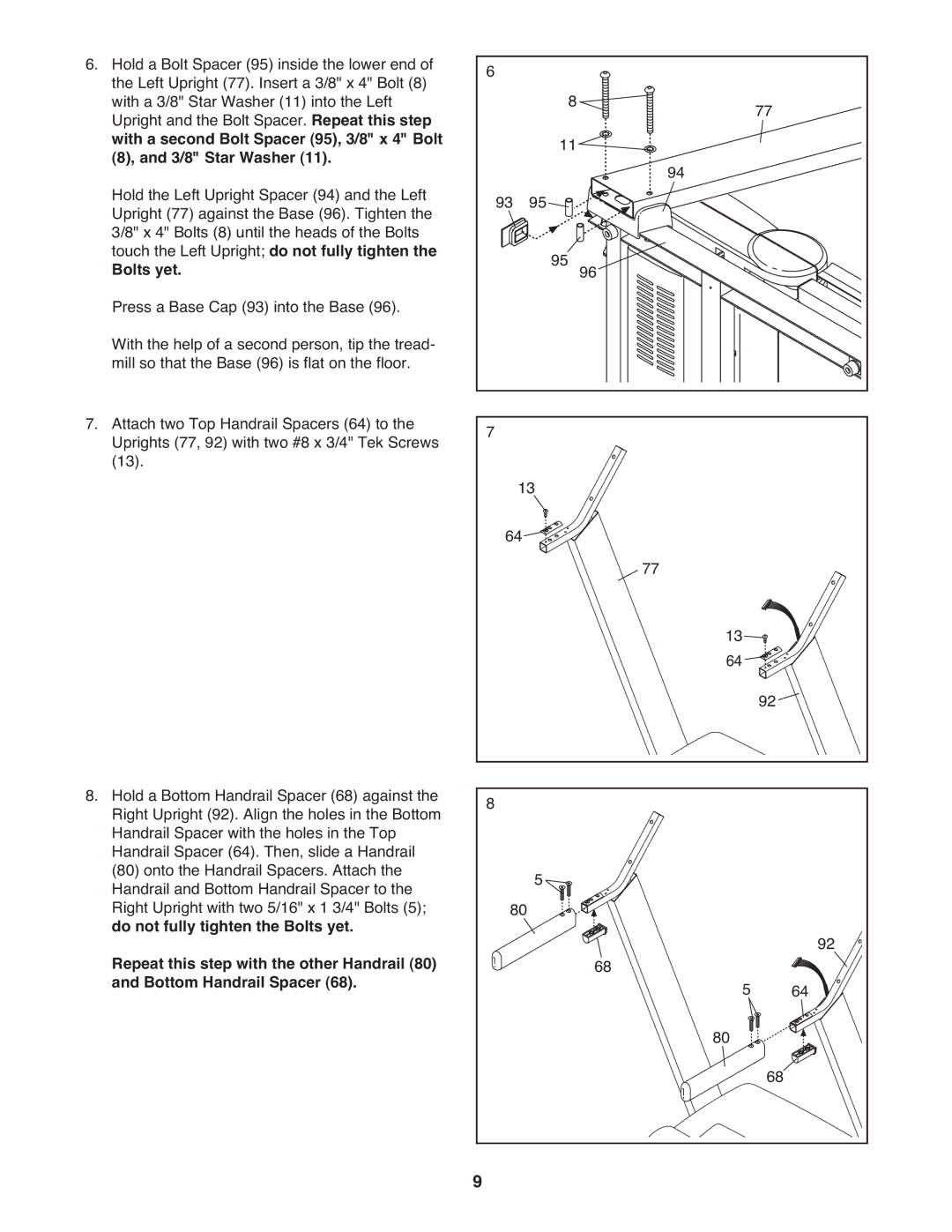 Gold's Gym GGTL07819.0 manual Bolts yet 