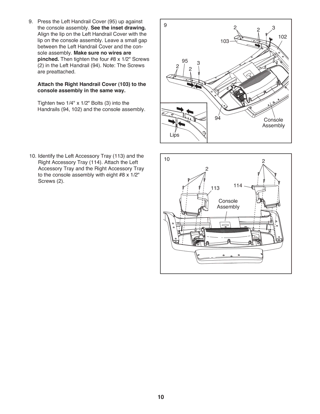 Gold's Gym GGTL10109.0 manual Console Assembly 