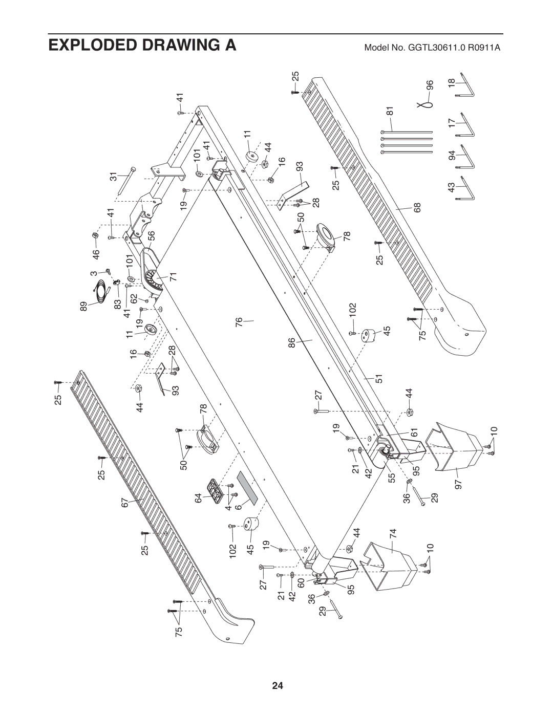 Gold's Gym GGTL30611.0 manual Exploded Drawing a 