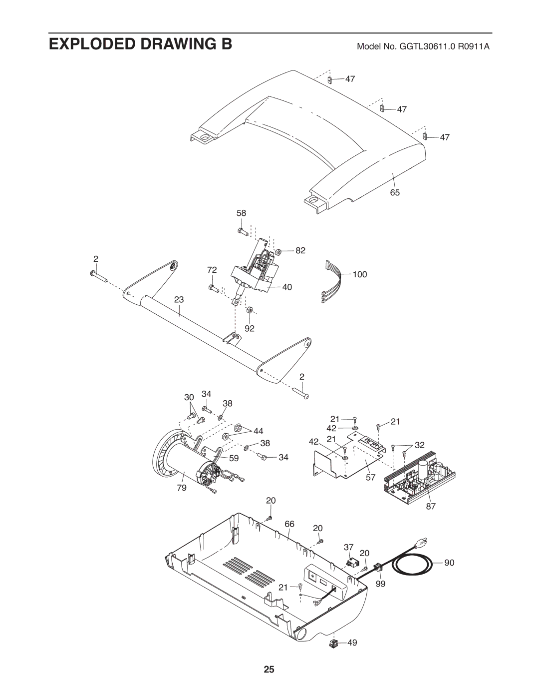 Gold's Gym GGTL30611.0 manual Exploded Drawing B 