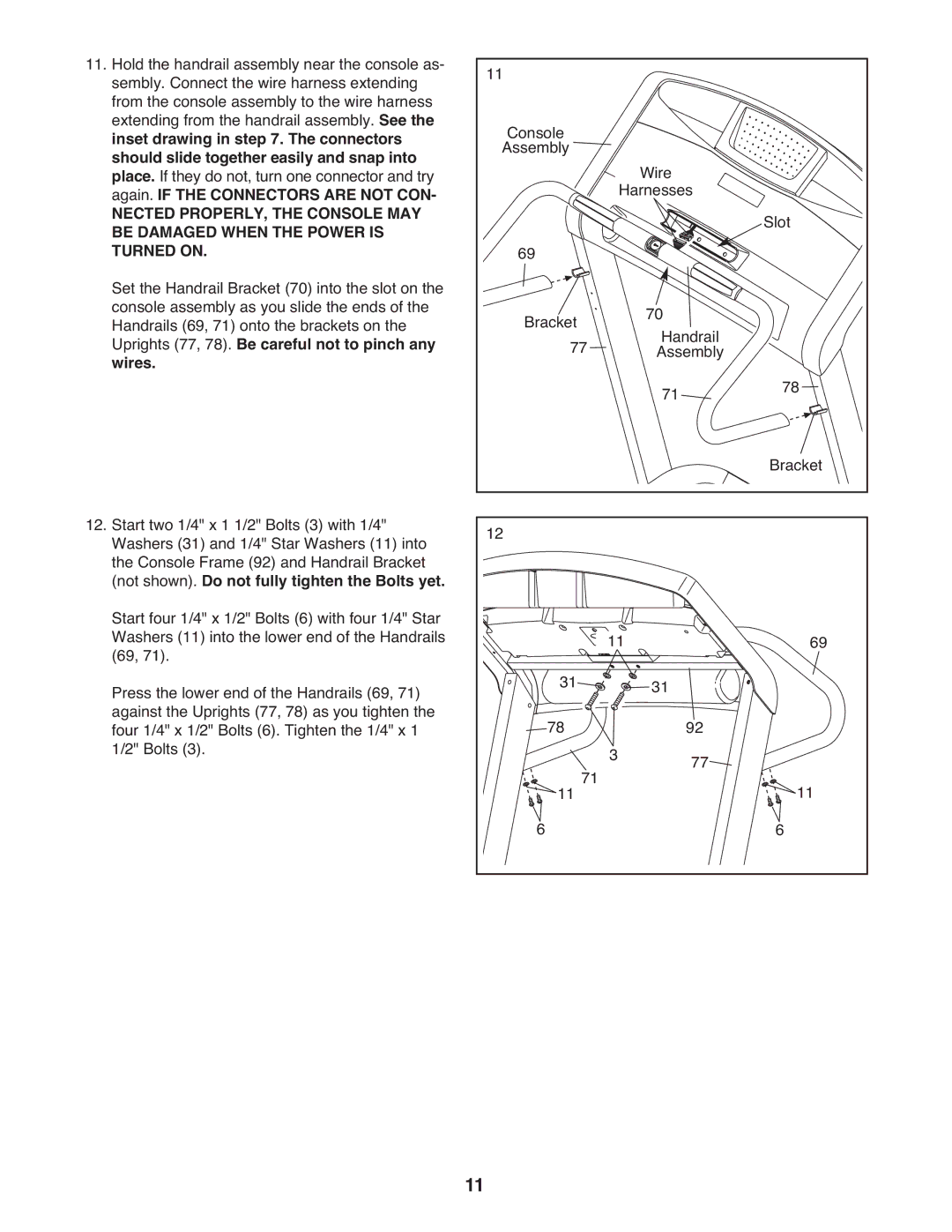 Gold's Gym GGTL39608.0 manual If the Connectors are not CON, Nected PROPERLY, the Console MAY 