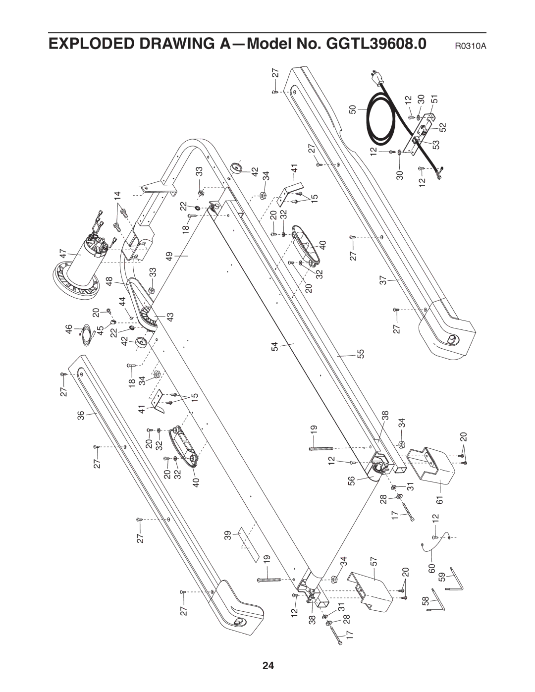 Gold's Gym GGTL39608.0 manual Exploded Drawing 