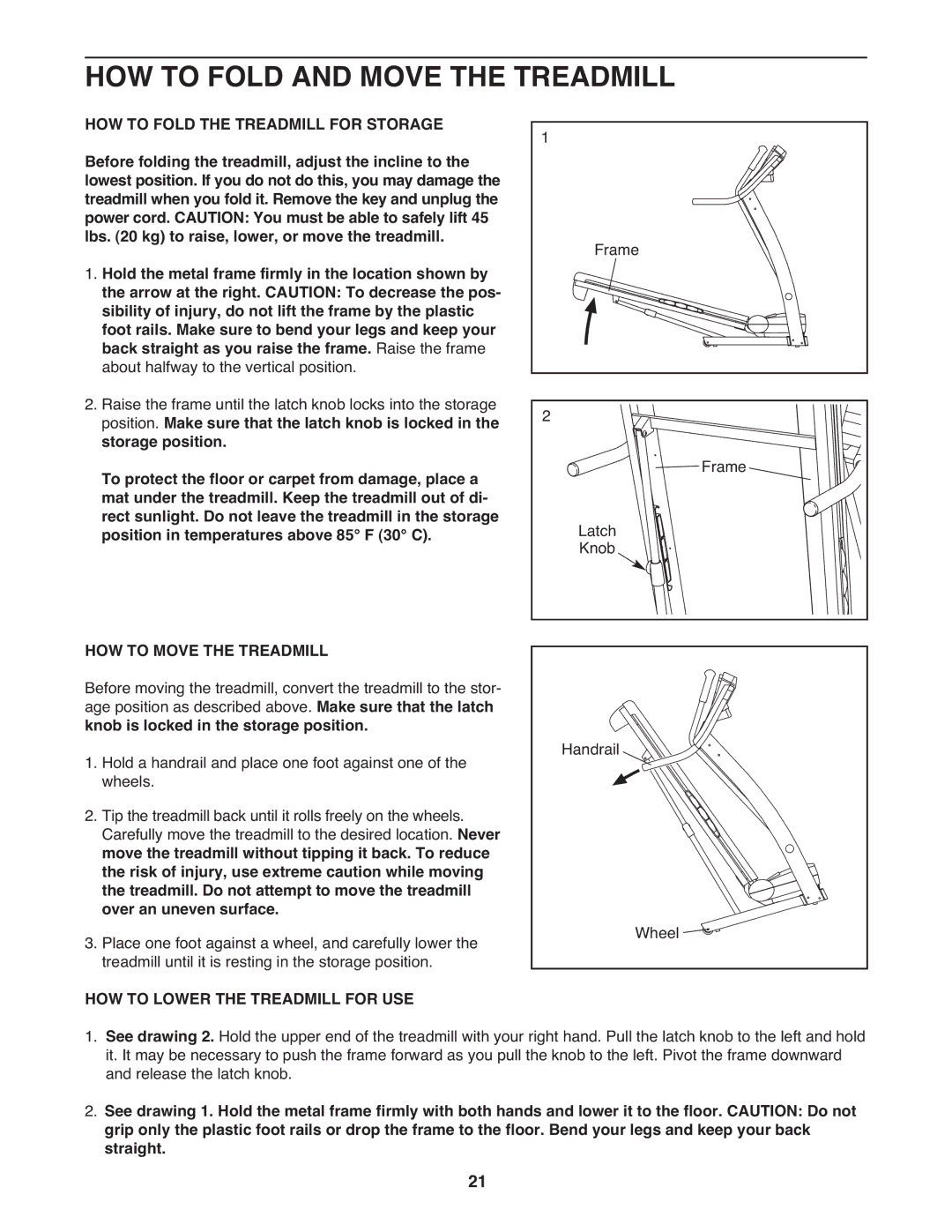 Gold's Gym GGTL59608 HOW to Fold and Move the Treadmill, HOW to Fold the Treadmill for Storage, HOW to Move the Treadmill 