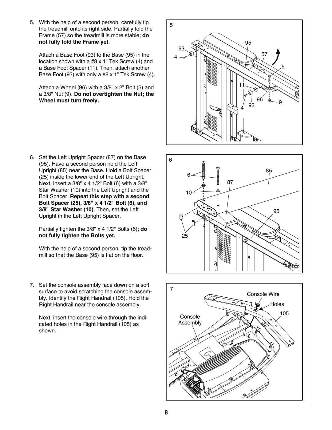 Gold's Gym GGTL78609.0 manual Wheel must turn freely 