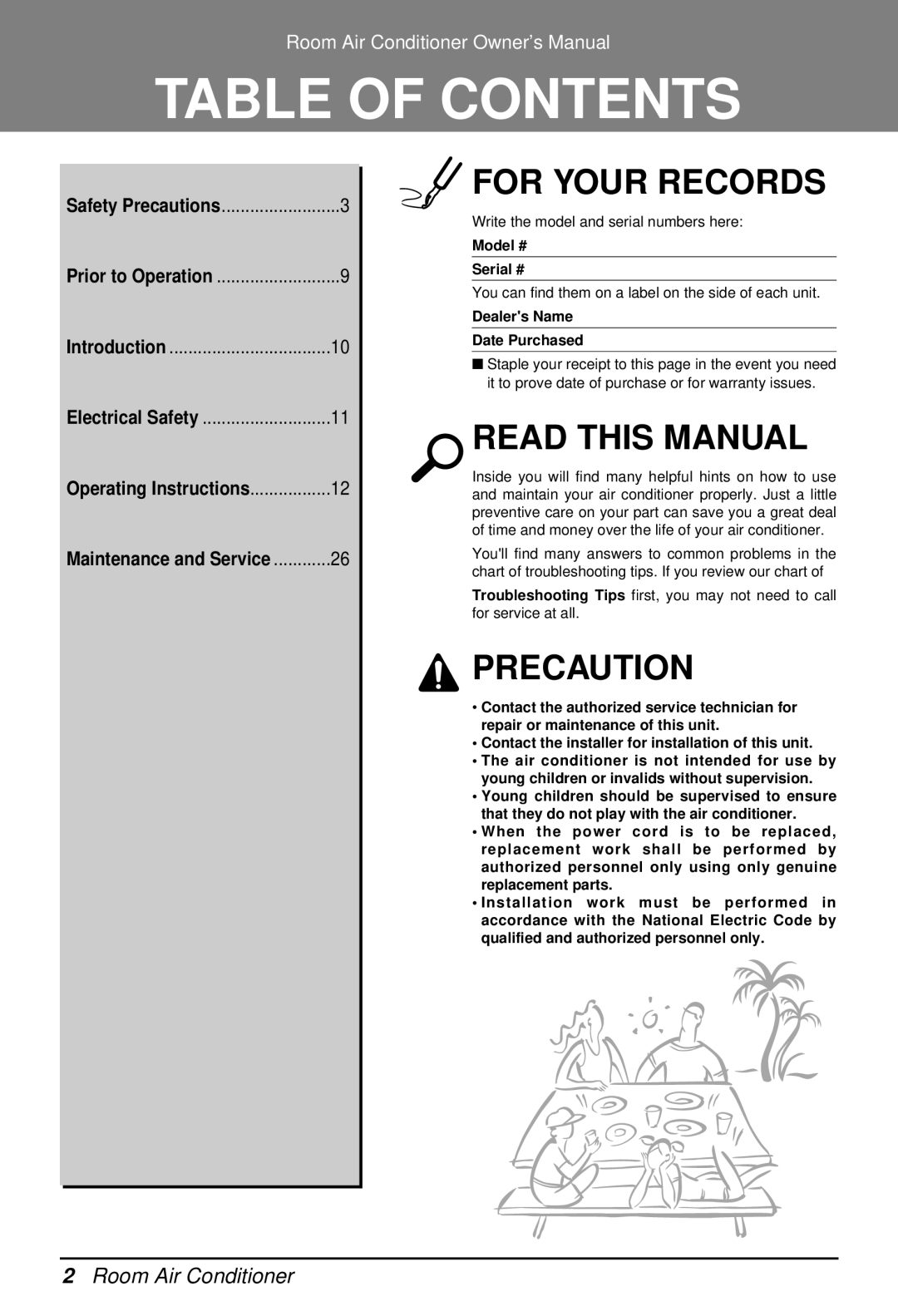 Goldstar LS242CE owner manual Table of Contents 