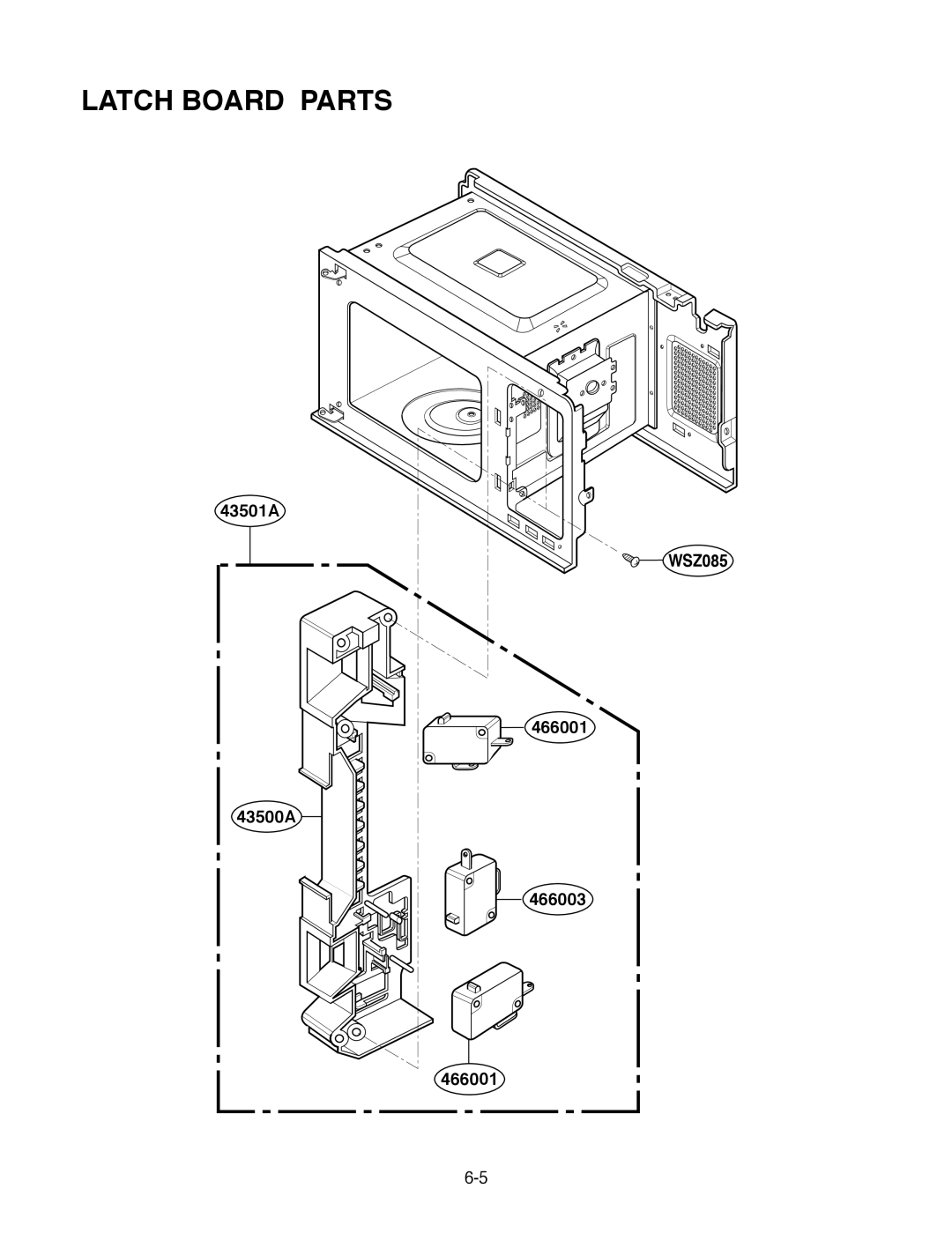 Goldstar MA-2005ST service manual Latch Board Parts 