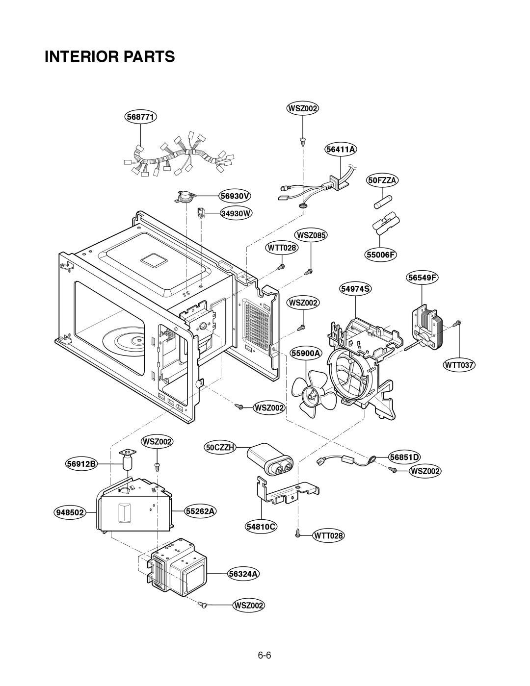 Goldstar MA-2005ST service manual Interior Parts 