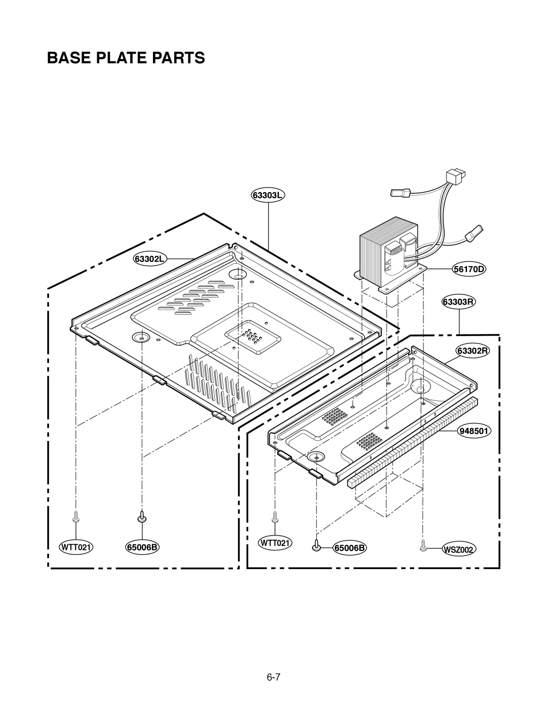 Goldstar MA-2005ST service manual Base Plate Parts 