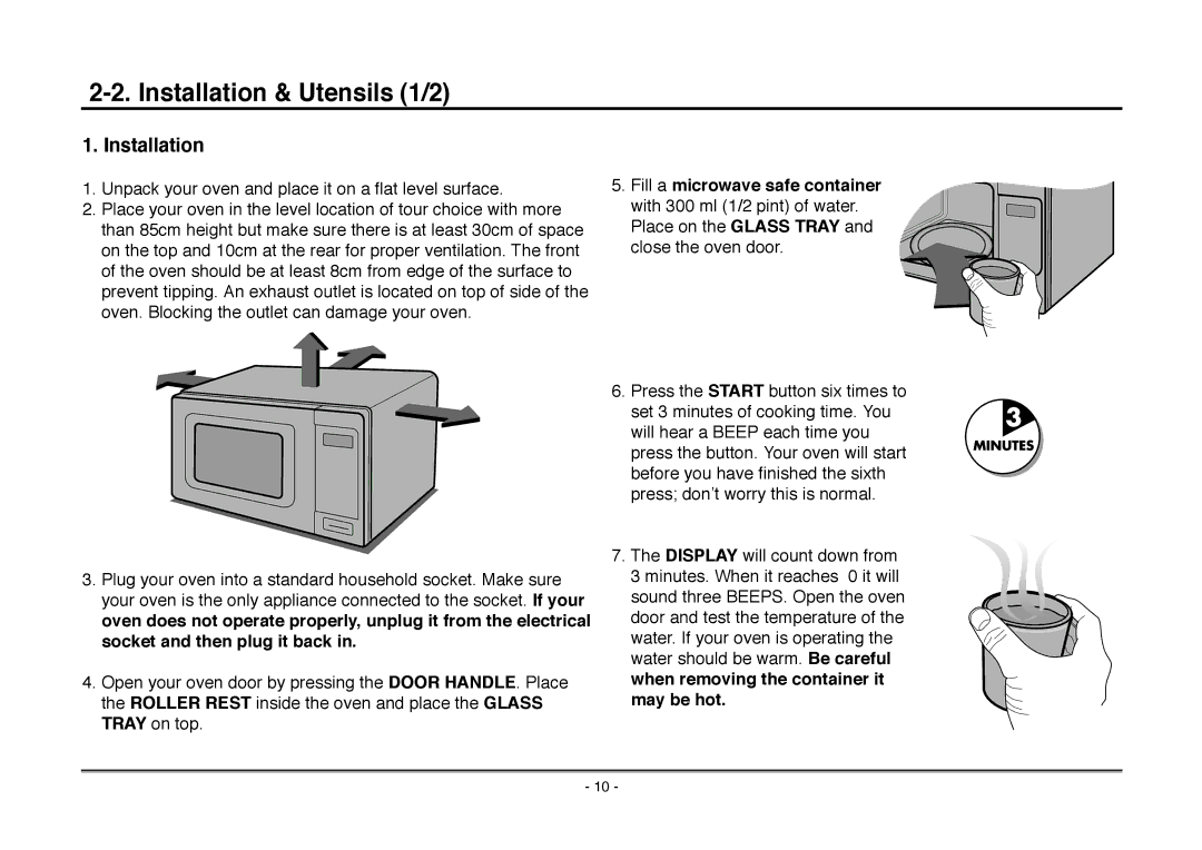 Goldstar MA-2005ST service manual Installation & Utensils 1/2 