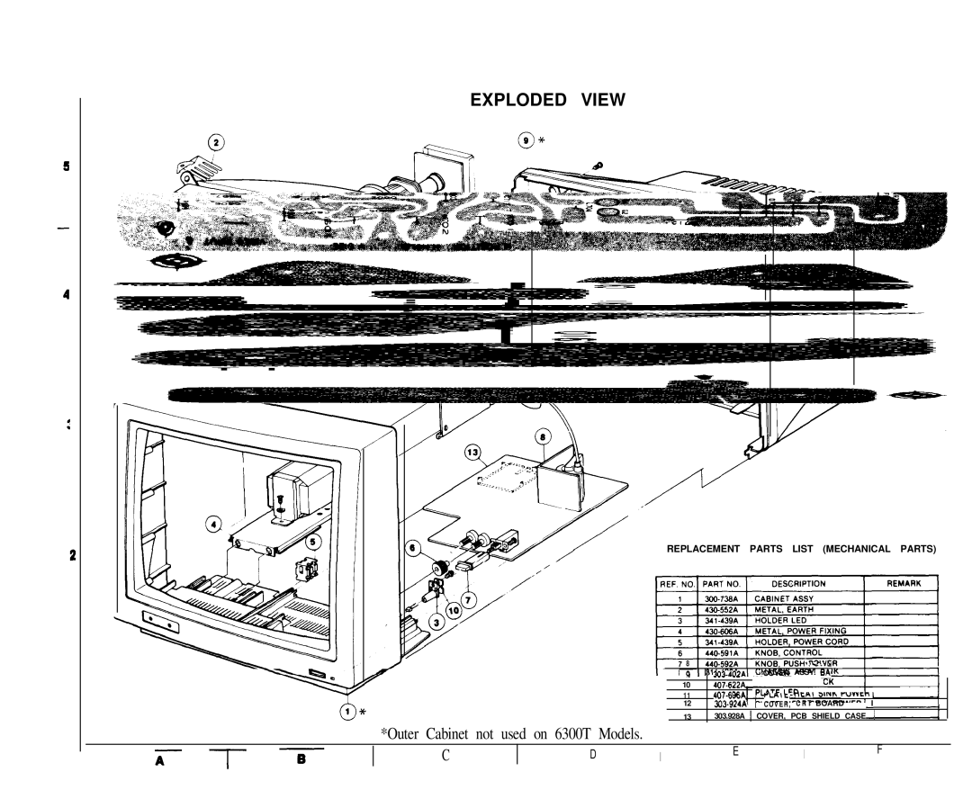 Goldstar MBM-2105GIA service manual Exploded View, IE if, Replacement Parts List Mechanical Parts 