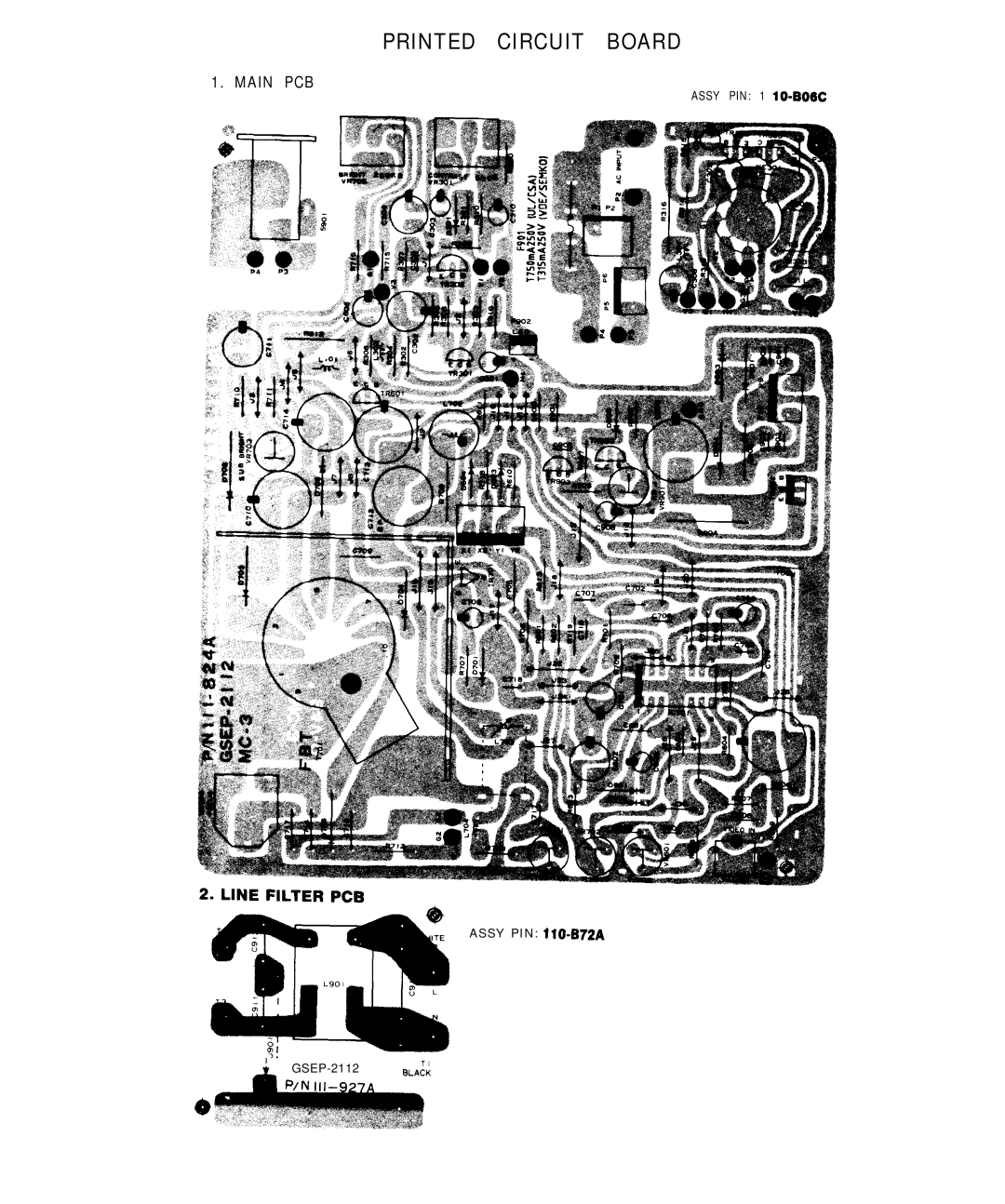 Goldstar MBM-2105GIA service manual Printed Circuit Board, Main PCB 