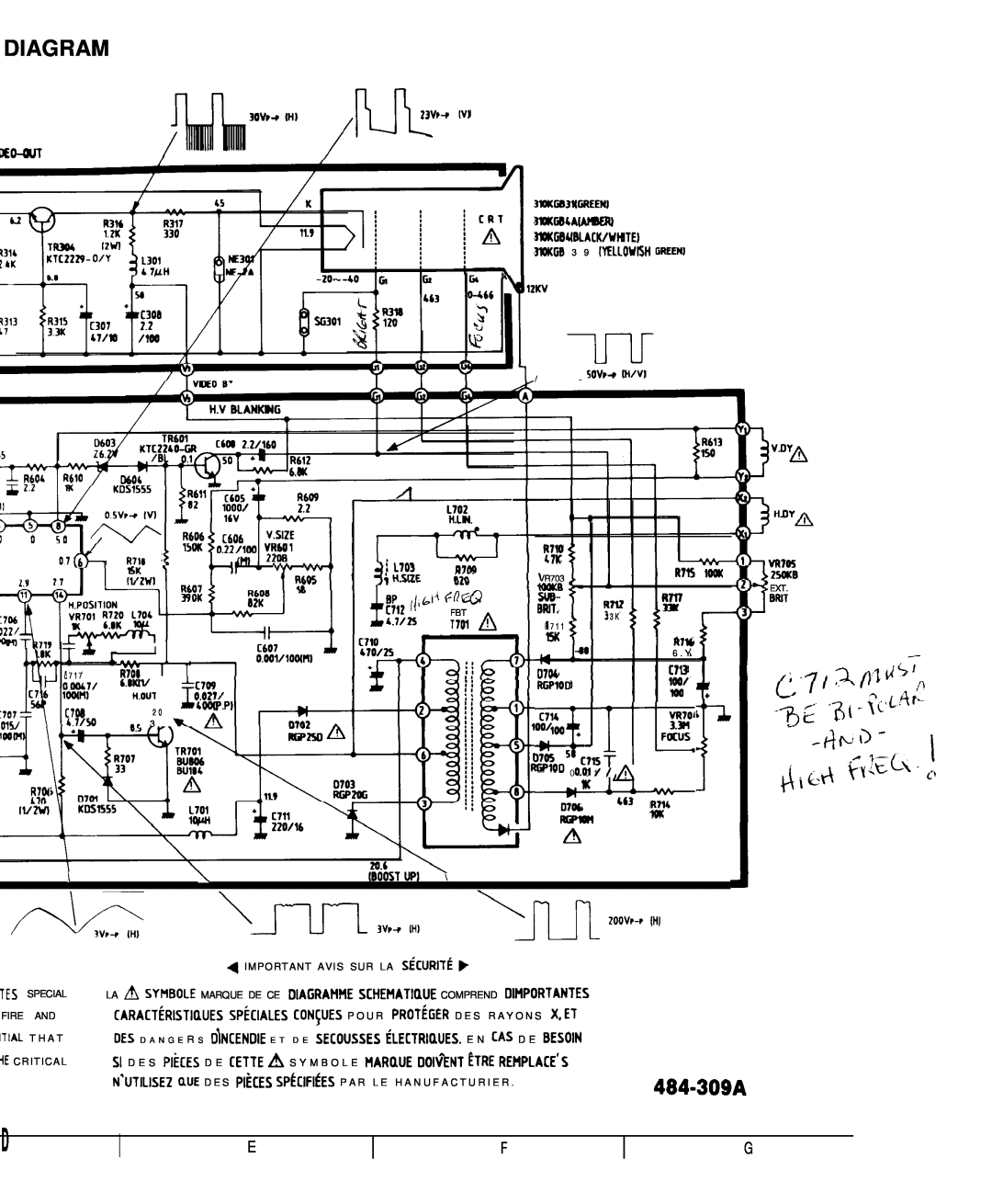Goldstar MBM-2105GIA service manual Diagram, 484-309A, 01G.h R719 