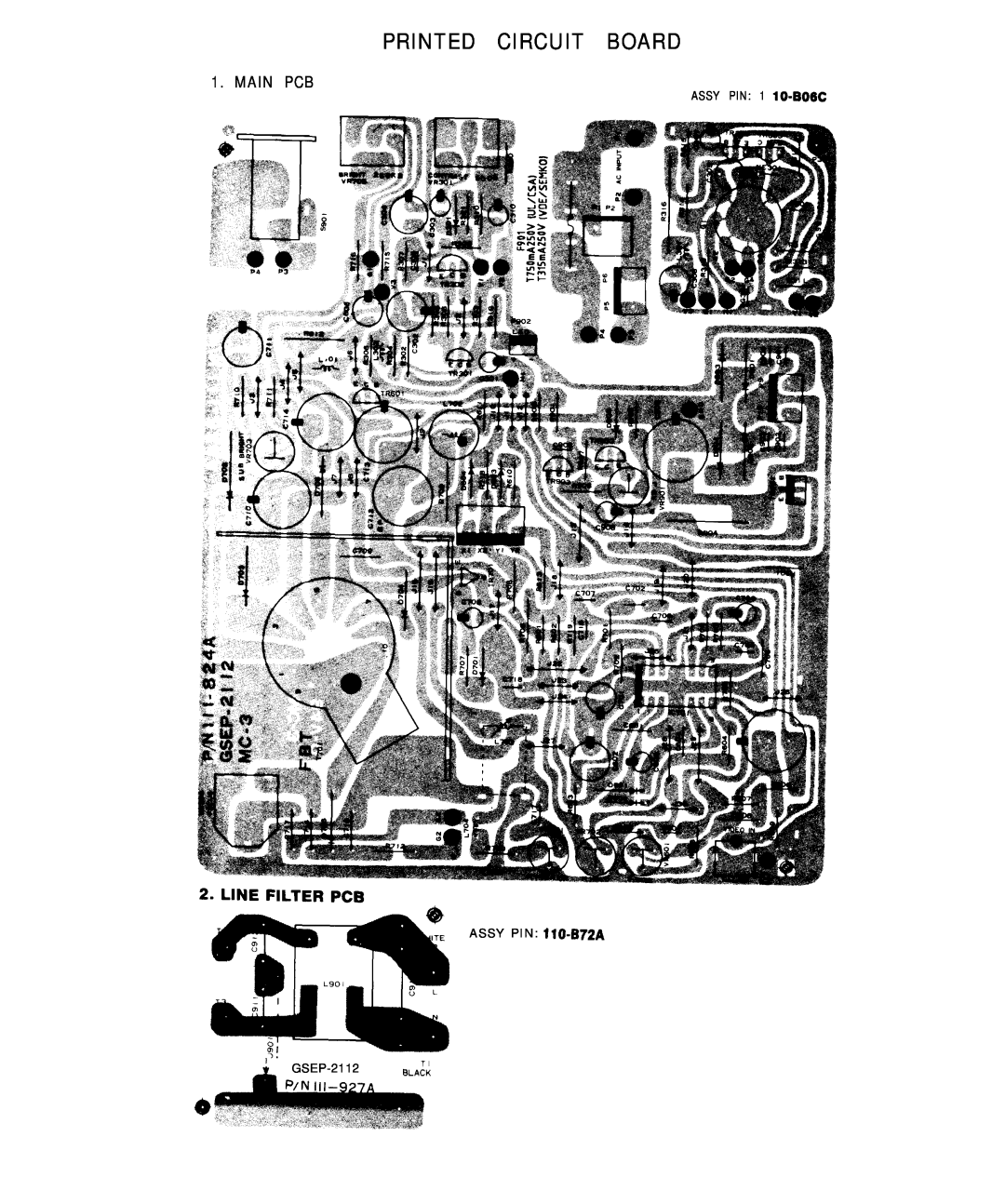 Goldstar MBM-2105GIA service manual Printed Circuit Board, Main Pcb 