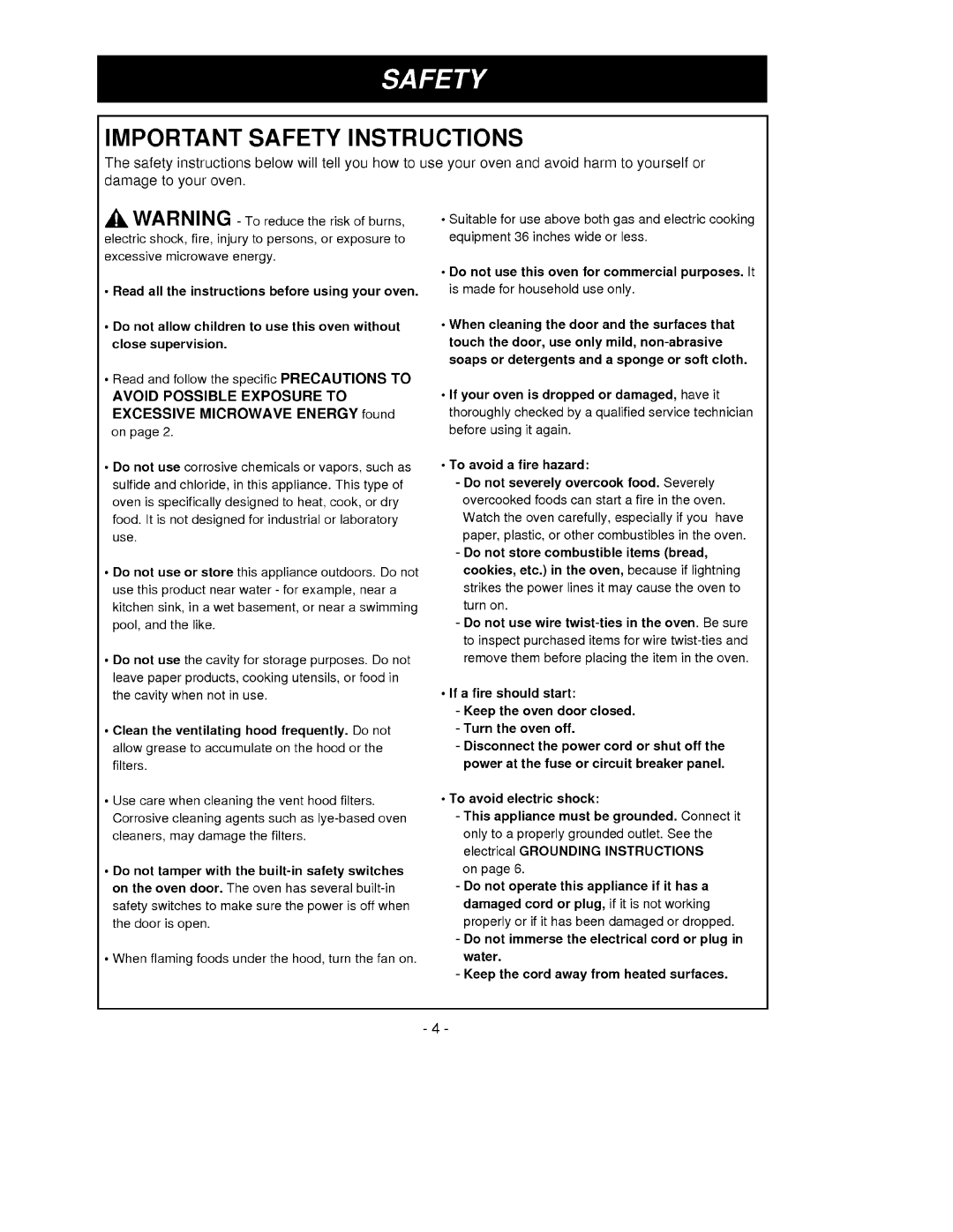 Goldstar MV-1525W, MV-1525B owner manual Important Safety Instructions 