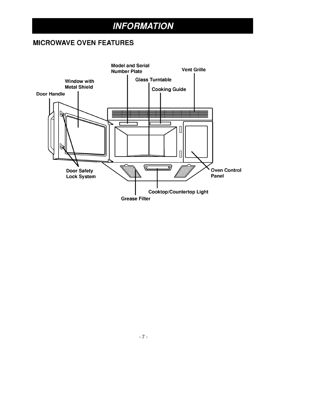 Goldstar MV-1525B, MV-1525W owner manual Microwave Oven Features 