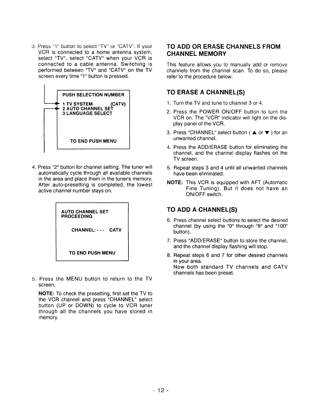 Goldstar R-E21M owner manual To ADD or Erase Channels from, To ADD a Channels 