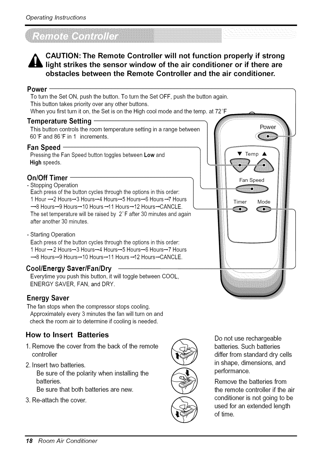 Goldstar WG5005R owner manual Power, Energy Saver 