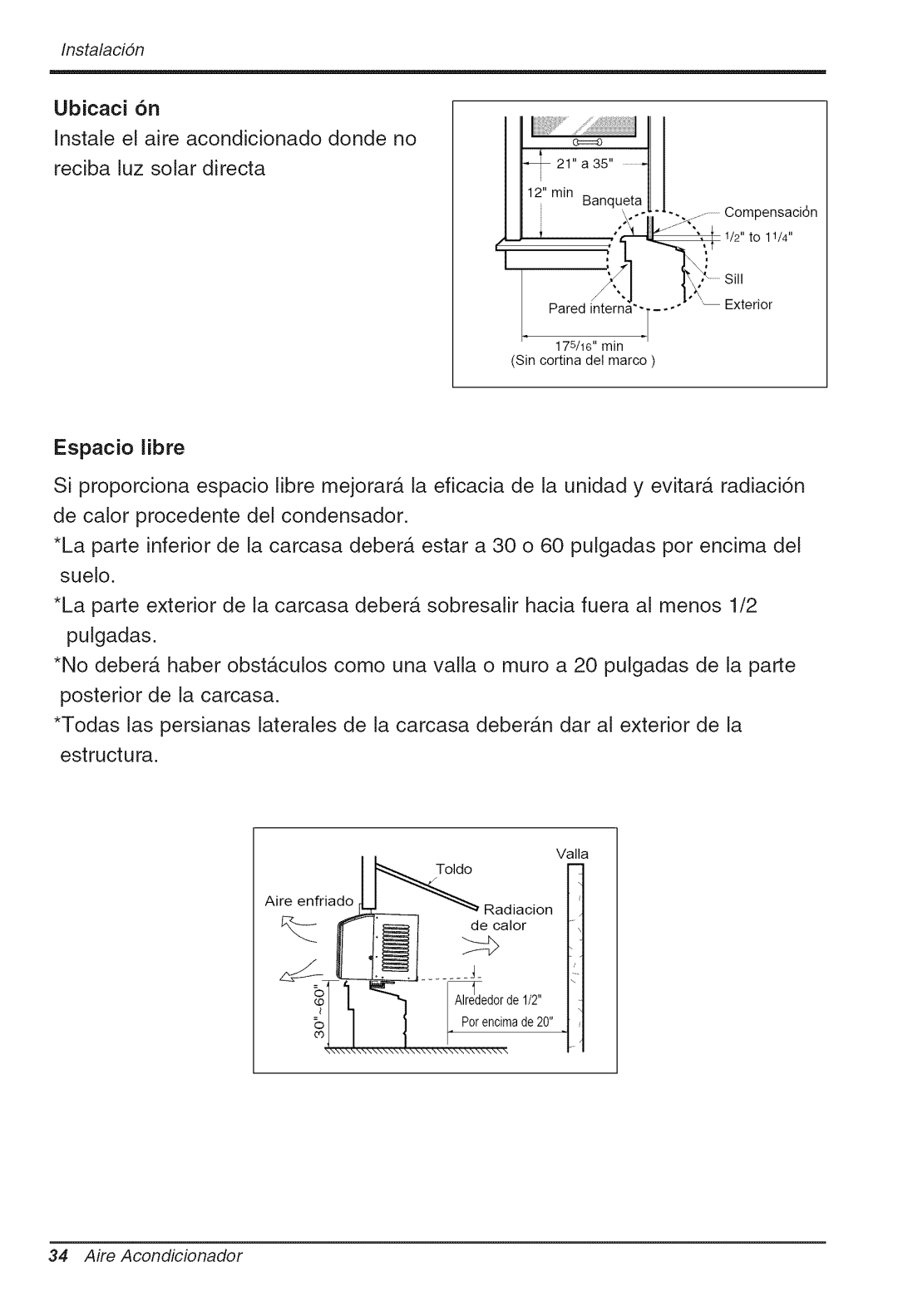 Goldstar WG5005R owner manual Instalacion 