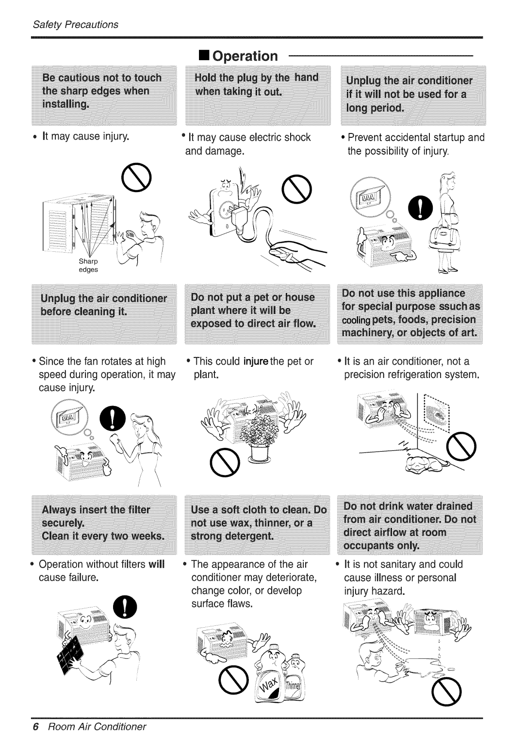 Goldstar WG5005R owner manual SafetyPrecautions, Operation 