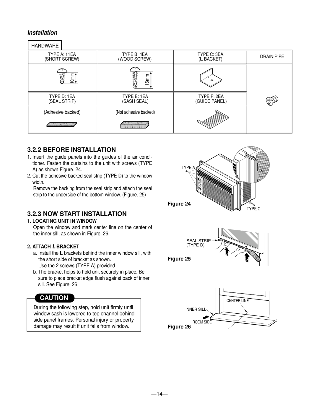 Goldstar WM-6011, M6003R, M5403R Before Installation, NOW Start Installation, Locating Unit in Window, Attach L Bracket 