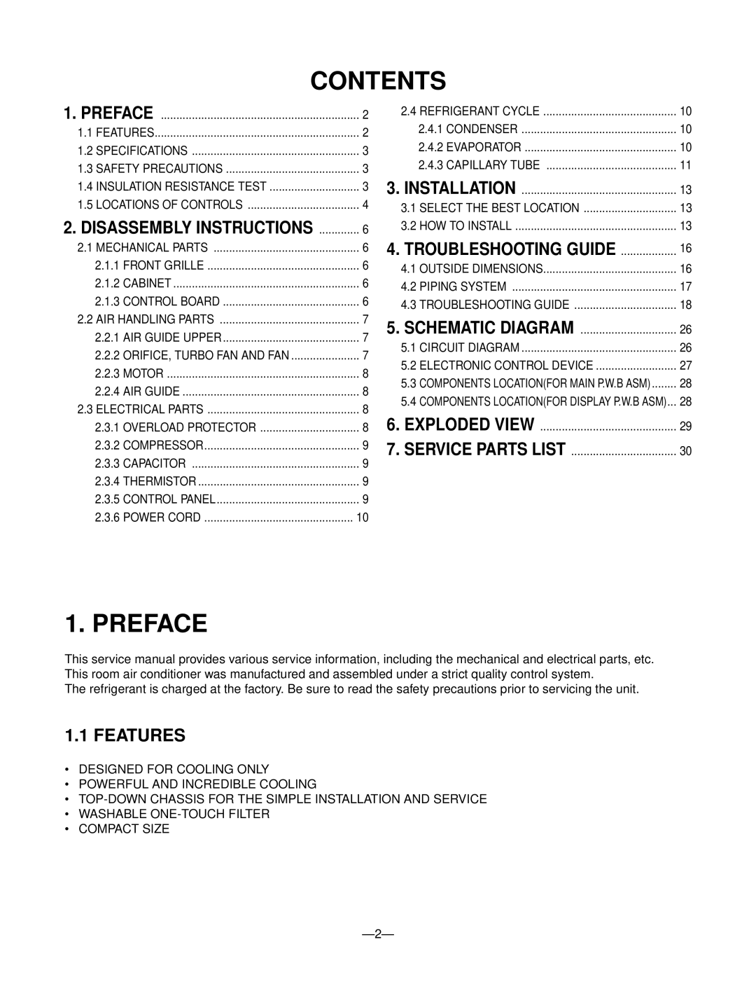 Goldstar M5403R, WM-6011, M6003R, M5203L, M5203R, LWC061JGMK1, LWJ0611PCG service manual Contents, Preface 