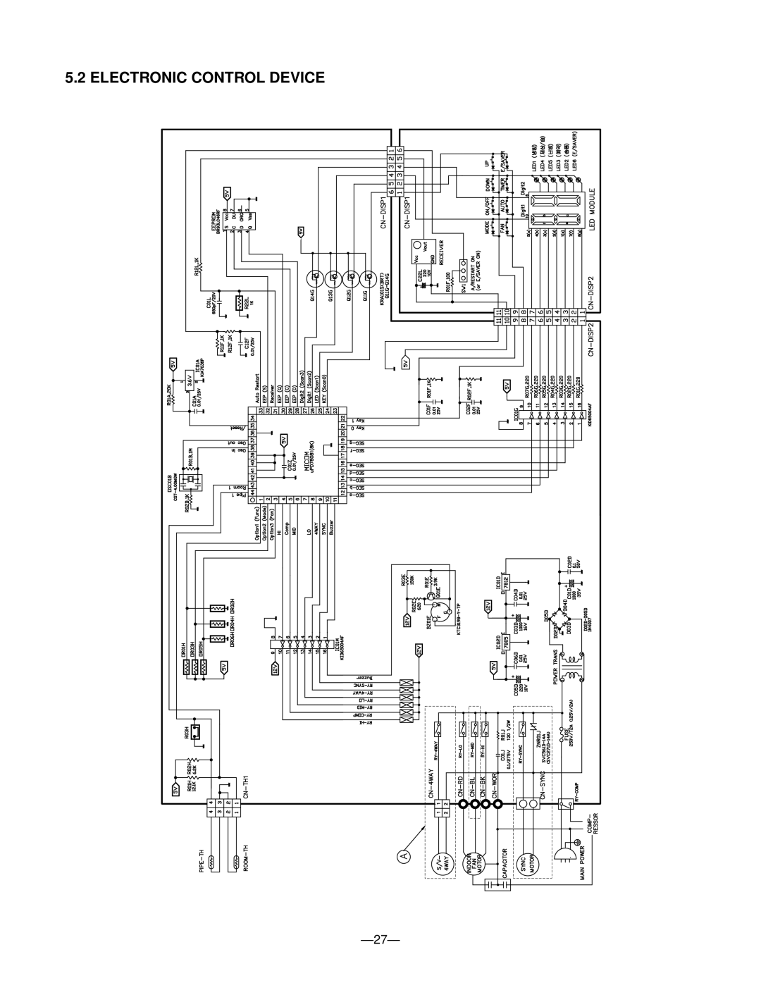 Goldstar LWJ0611PCG, WM-6011, M6003R, M5403R, M5203L, M5203R, LWC061JGMK1 service manual Electronic Control Device 