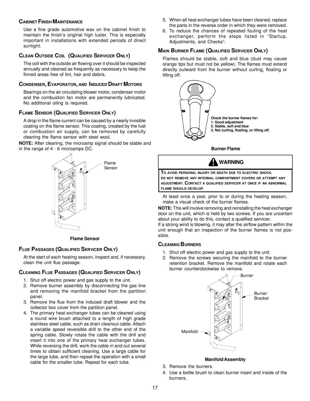 Goodman Mfg A/GPG13 M operating instructions Flame Sensor, Burner Flame, Manifold Assembly 