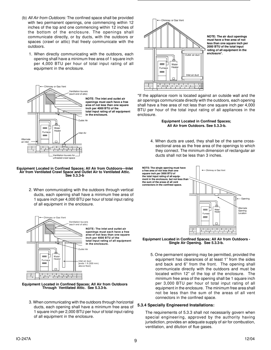 Goodman Mfg AMV8 instruction manual Specially Engineered Installations 