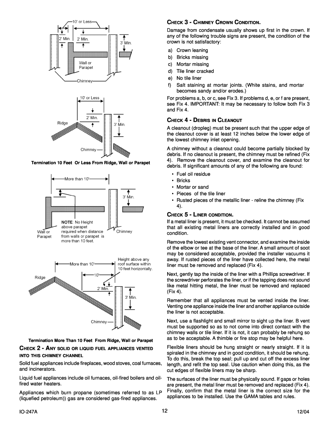 Goodman Mfg AMV8 instruction manual Termination 10 Feet Or Less From Ridge, Wall or Parapet 