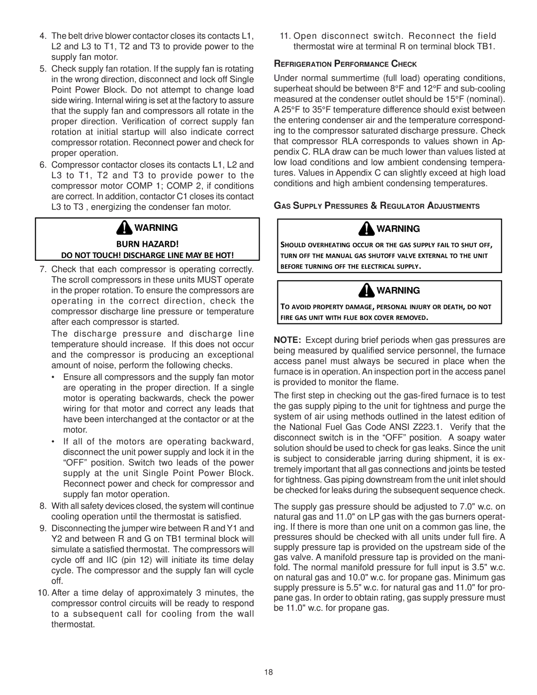 Goodman Mfg ANSI Z21.47CSA-2.3 installation instructions Burn Hazard 