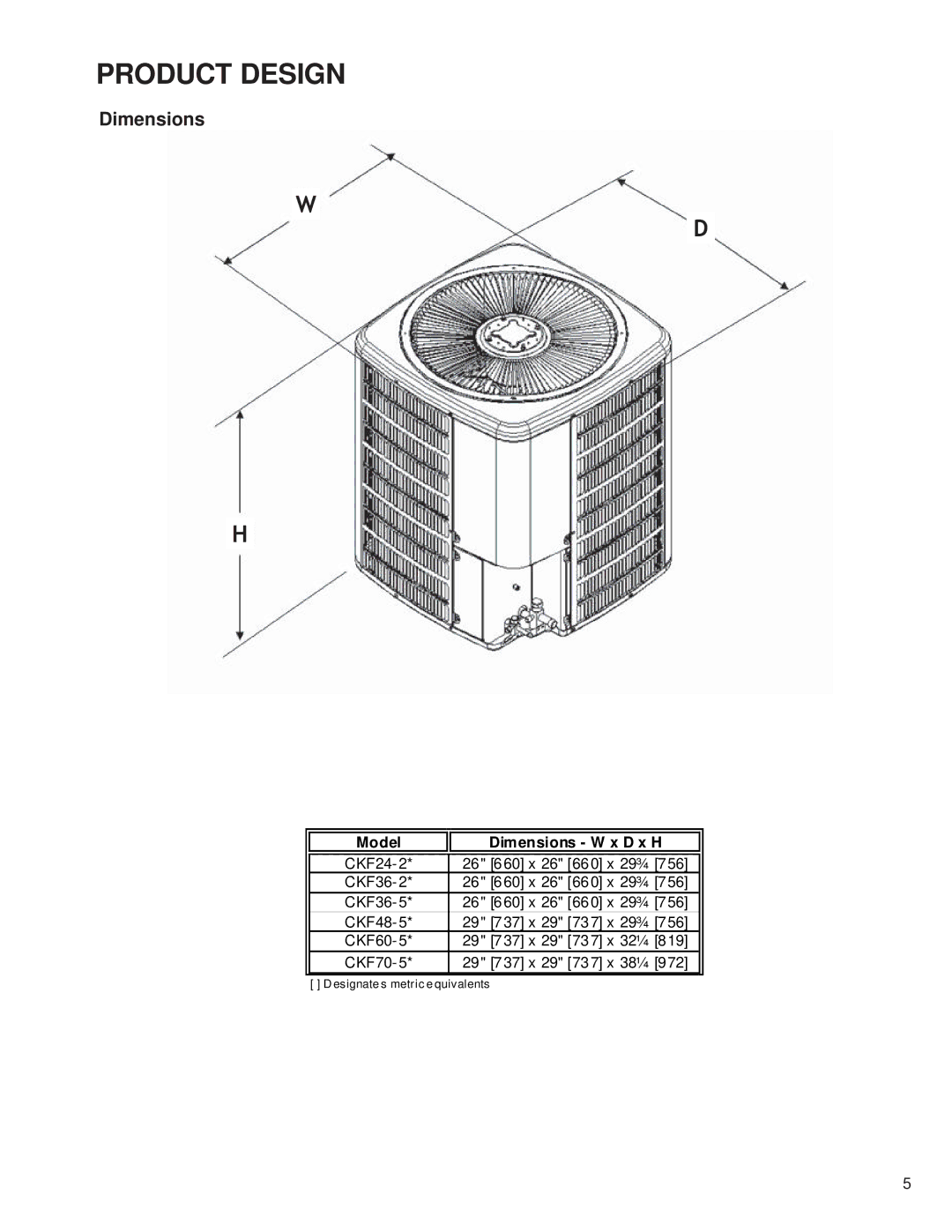 Goodman Mfg CKF50Hz, Condensing Units service manual Dimensions 