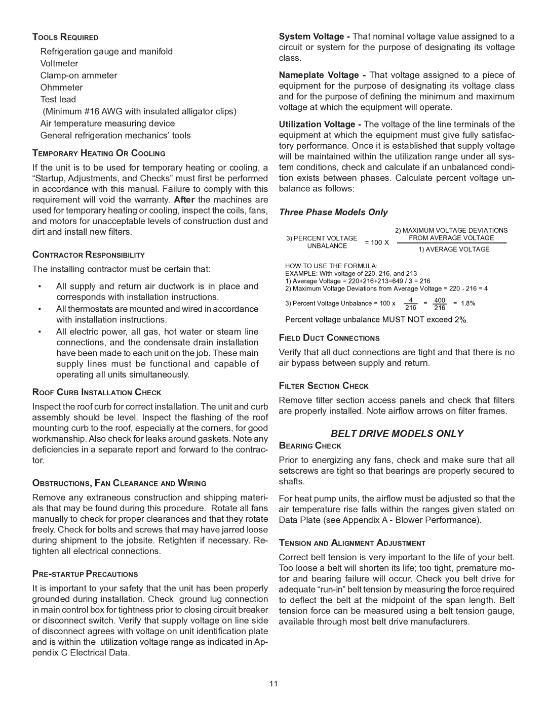 Goodman Mfg CPC/CPH installation instructions Belt Drive Models only 