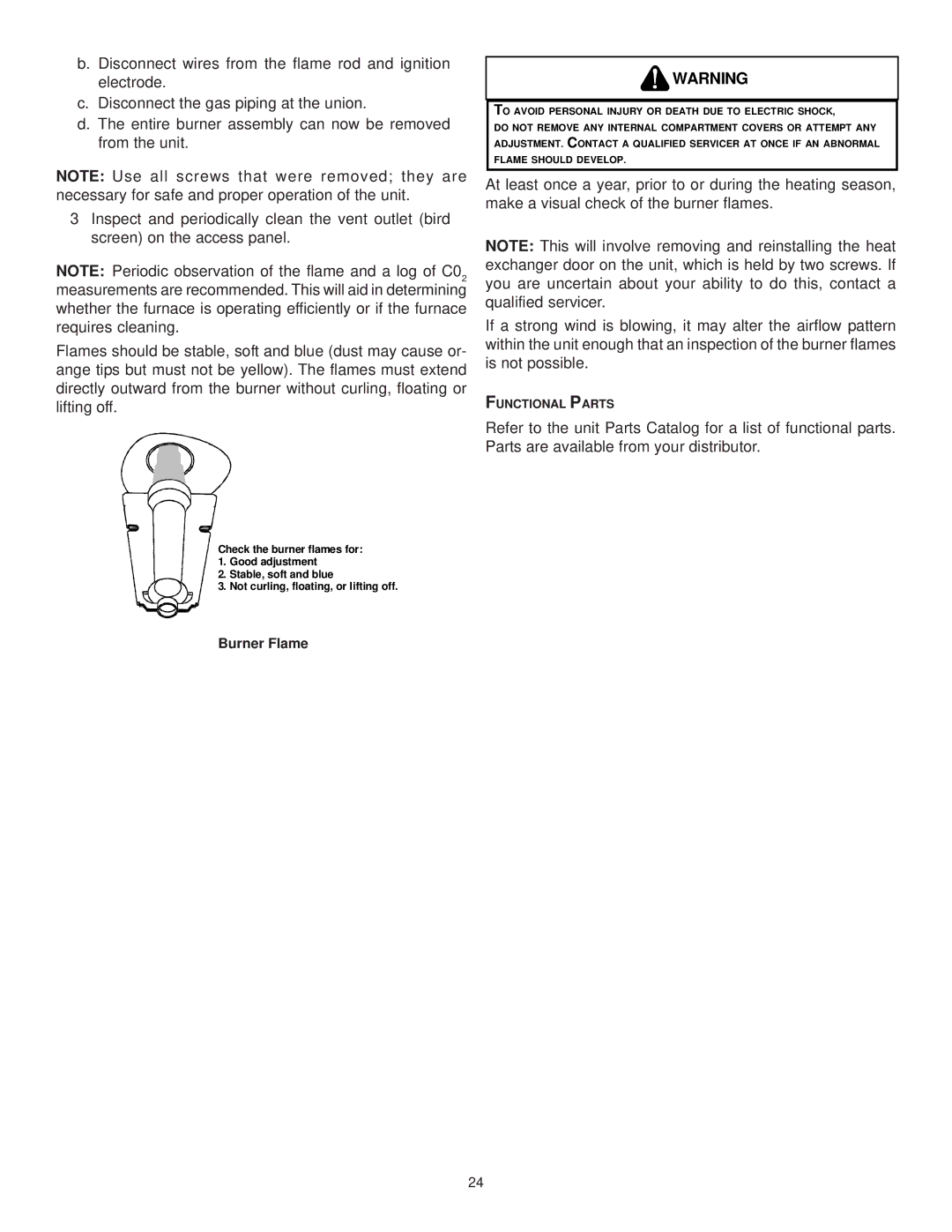 Goodman Mfg CPG SERIES installation manual Burner Flame 