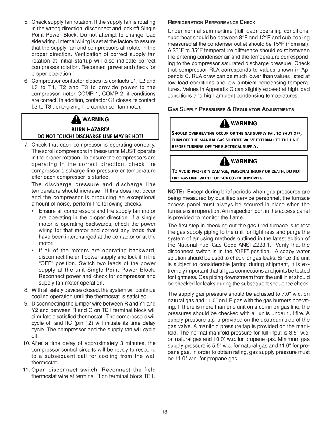 Goodman Mfg CPG SERIES installation instructions Burn Hazard 