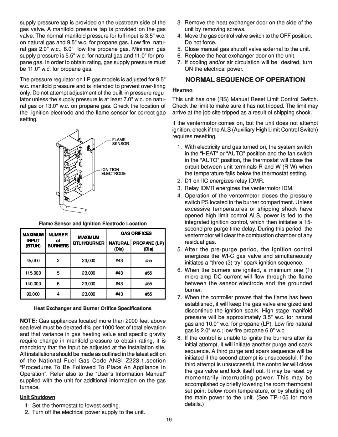 Goodman Mfg CPG SERIES installation manual Normal Sequence Of Operation 
