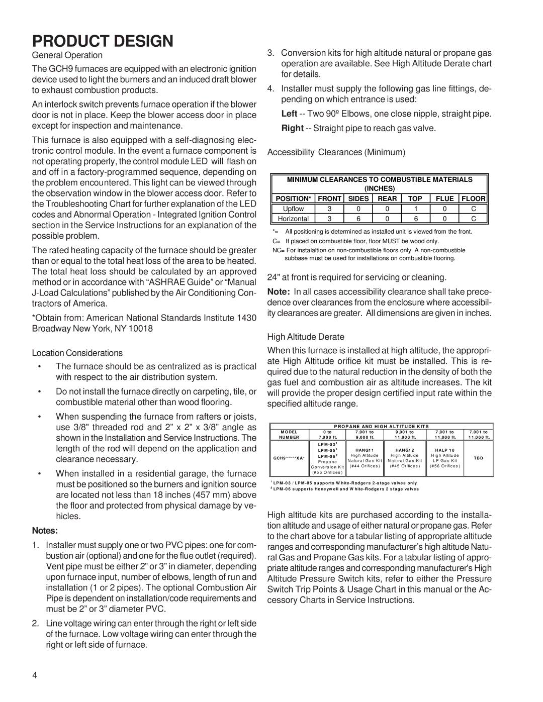 Goodman Mfg GCH9 service manual Product Design, General Operation 