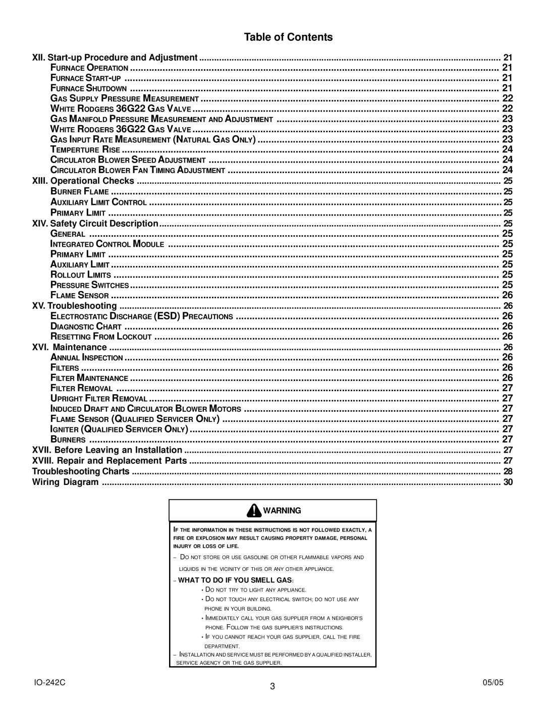 Goodman Mfg GDS8, GHS8 XII. Start-up Procedure and Adjustment, XIII. Operational Checks, XIV. Safety Circuit Description 