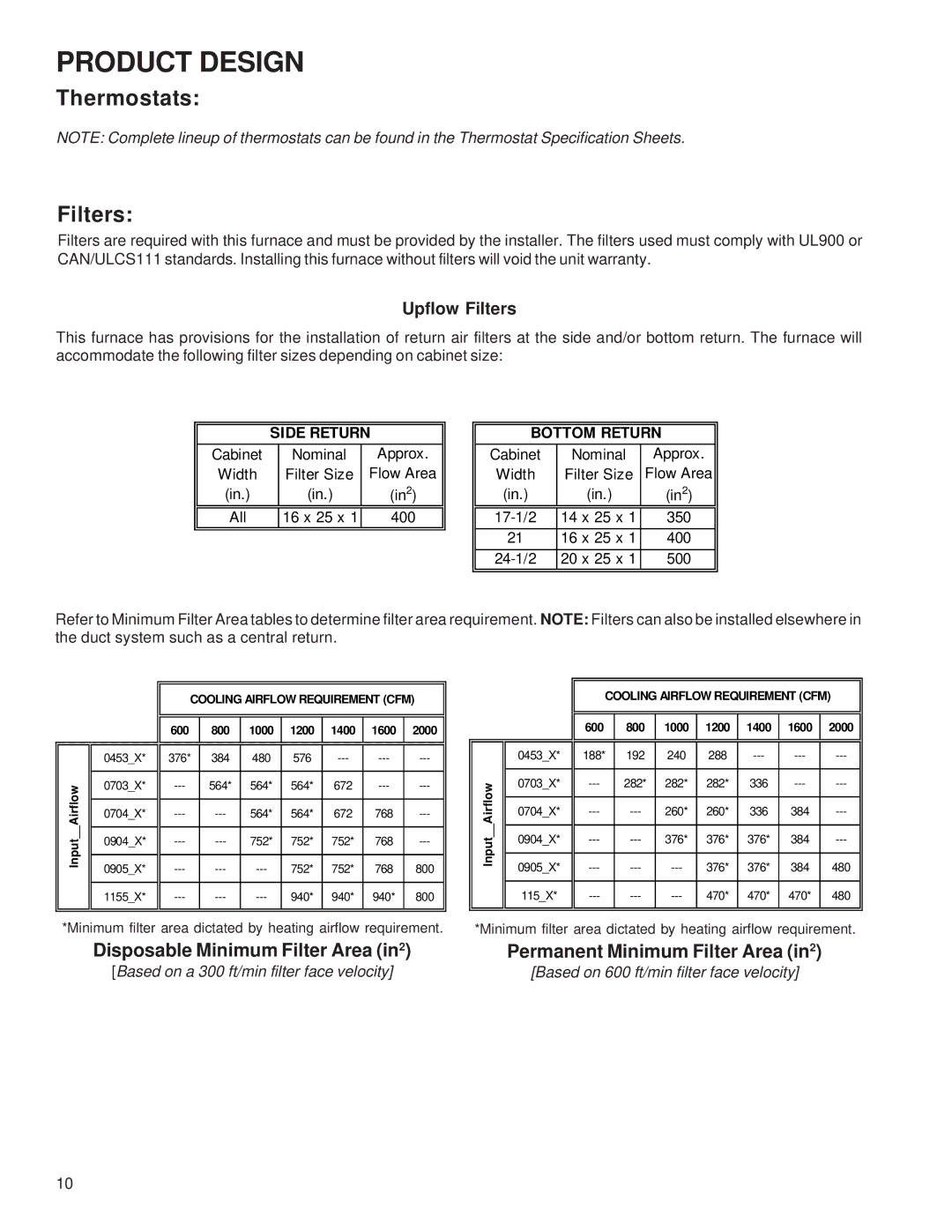 Goodman Mfg GKS9 service manual Side Return, Bottom Return 